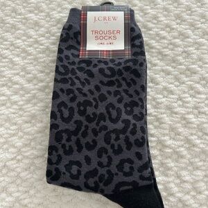 J. Crew Gray and Black Leopard Trouser Socks